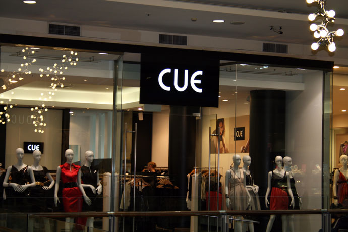 CUE shop light box signage