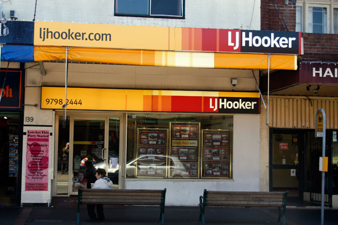 LJ Hooker shop front signage